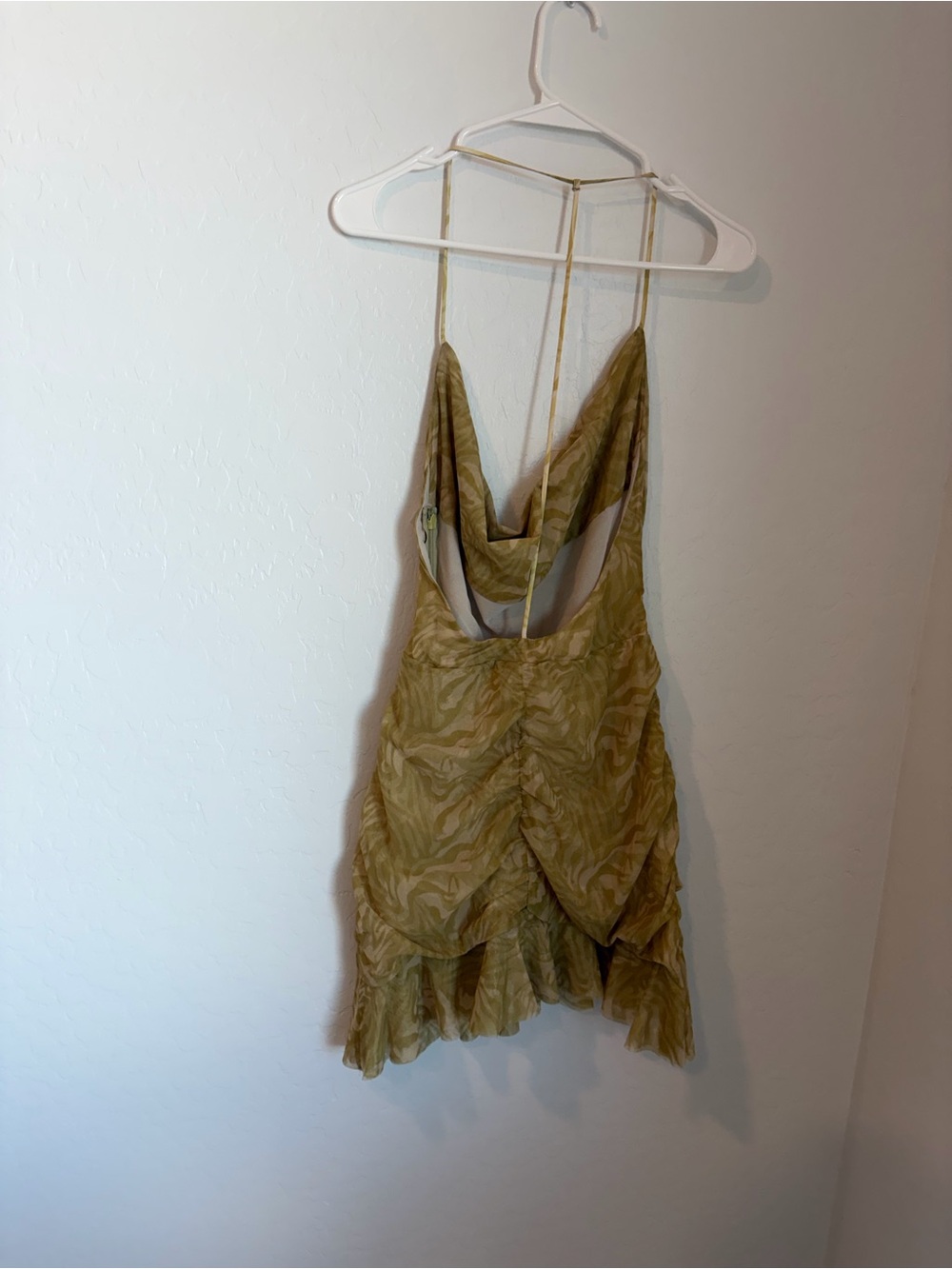 Mistress Rocks Olive Print Ruffle Mini Dress - Picture 4 of 4